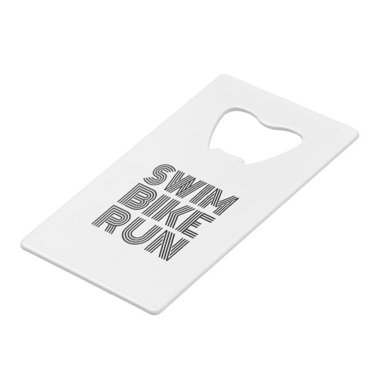 Triathlon-Renndesign Geldbeutel Flaschenöffner (Rückseite Schrägansicht)