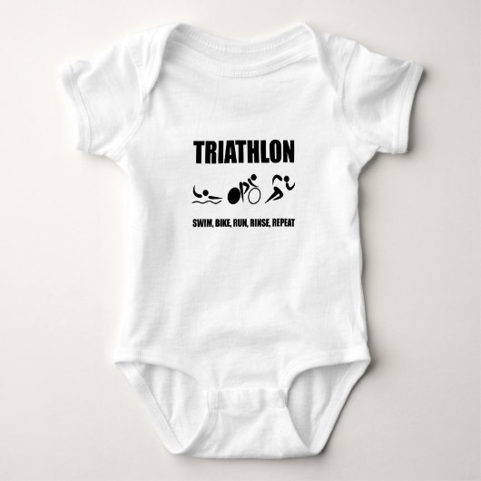 Triathlon Rinse Wiederholung Baby Strampler (Vorderseite)
