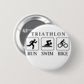 Triathlon-Run, Schwimmen und Fahrrad Button (Vorne & Hinten)