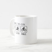 Triathlon-Run, Schwimmen und Fahrrad Kaffeetasse (Vorderseite Links)