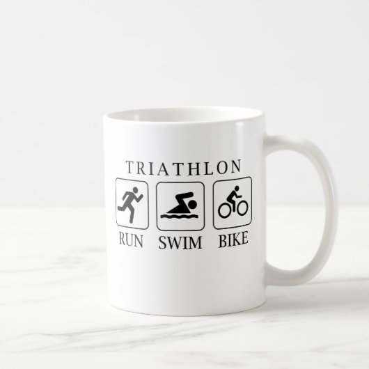 Triathlon-Run, Schwimmen und Fahrrad Kaffeetasse (Rechts)