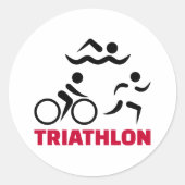 Triathlon Runder Aufkleber (Vorderseite)