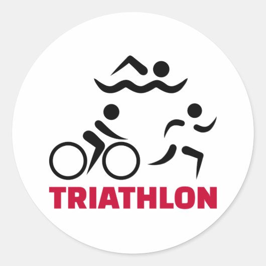 Triathlon Runder Aufkleber (Vorderseite)