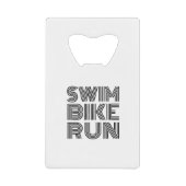 Triathlon Schwarz Design Geldbeutel Flaschenöffner (Vorderseite)