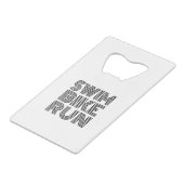 Triathlon Schwarz Design Geldbeutel Flaschenöffner (Vorderseite Schrägansicht)