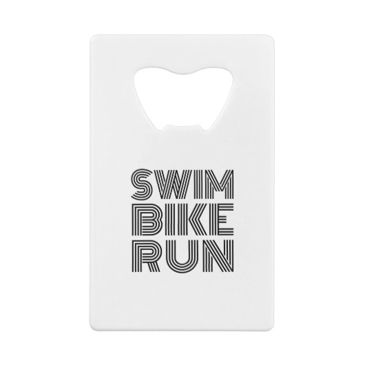 Triathlon Schwarz Design Geldbeutel Flaschenöffner (Rückseite)