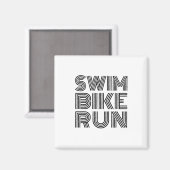 Triathlon Schwarz Design Magnet (Vorderseite/Rückseite)