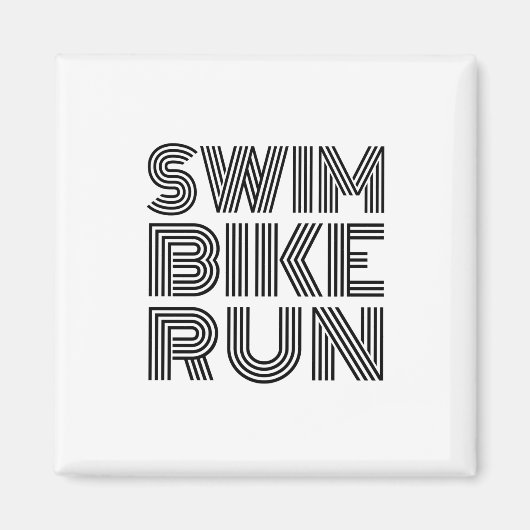Triathlon Schwarz Design Magnet (Vorne)