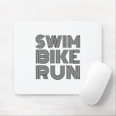 Triathlon Schwarz Design Mousepad (Mit Mouse)
