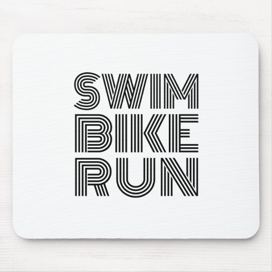 Triathlon Schwarz Design Mousepad (Vorne)