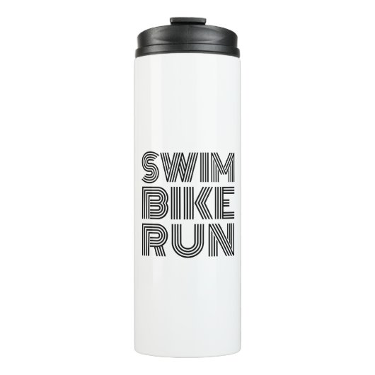 Triathlon Schwarz Design Thermosbecher (Vorderseite)