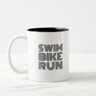 Triathlon Schwarz Design Zweifarbige Tasse
