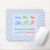 Triathlon schwimmen bike run piktogramm quote mousepad (Mit Mouse)