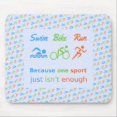 Triathlon schwimmen bike run piktogramm quote mousepad (Vorne)