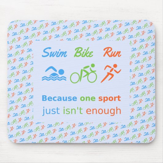 Triathlon schwimmen bike run piktogramm quote mousepad (Vorne)