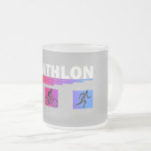 Triathlon: Schwimmen meistern, Fahrrad fahren, lau Mattglastasse (VorderseiteRechts)