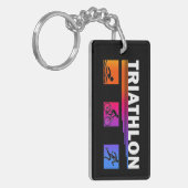 Triathlon: Schwimmen meistern, Fahrrad fahren, lau Schlüsselanhänger (Vorderseite links)