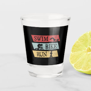 Triathlon - Schwimmen Radfahren Laufen Schnapsglas