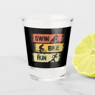 Triathlon - Schwimmen Radfahren Laufen Schnapsglas