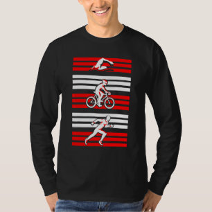 Triathlon Schwimmen Radfahren Laufen Sport Begeist T-Shirt