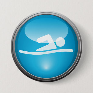 Triathlon SCHWIMMEN Rennen-Tagesknopf Button