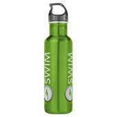 Triathlon SCHWIMMEN (Salbei) Edelstahlflasche (Rückseite)