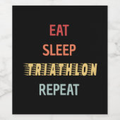 Triathlon - Sleep Triathlon Wiederholung Weinetikett (Einzelnes Label)