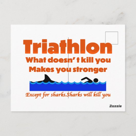 Triathlon Spaß Print Postkarte (Rückseite)