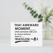 Triathlon Sports Designs Postkarte (Stehend Vorderseite)