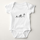 Triathlon-Strichmännchen Baby Strampler (Vorderseite)