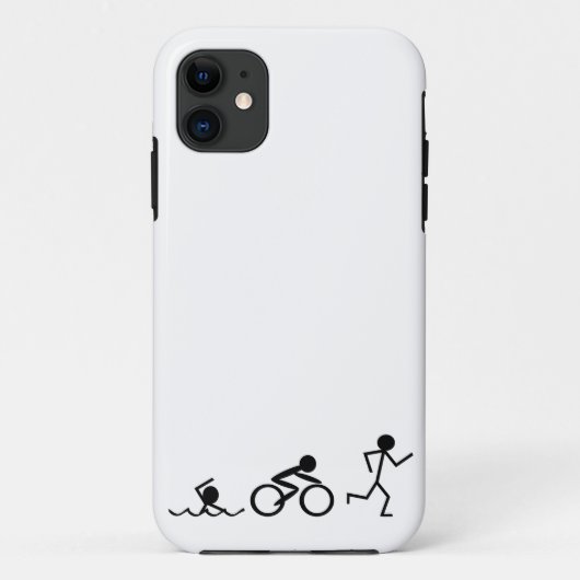 Triathlon-Strichmännchen Case-Mate iPhone Hülle (Rückseite)
