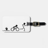 Triathlon-Strichmännchen Gepäckanhänger (Vorderseite horizontal)