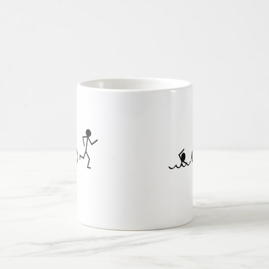Triathlon-Strichmännchen Kaffeetasse (Mittel)