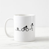Triathlon-Strichmännchen Kaffeetasse (Links)