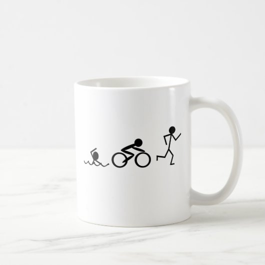 Triathlon-Strichmännchen Kaffeetasse (Rechts)