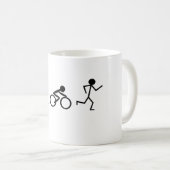 Triathlon-Strichmännchen Kaffeetasse (VorderseiteRechts)
