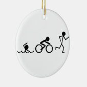 Triathlon-Strichmännchen Keramikornament (Rechts)