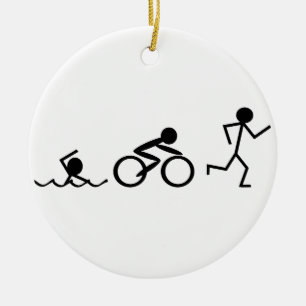 Triathlon-Strichmännchen Keramikornament
