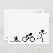 Triathlon Strichmännchen Postkarte (Vorne/Hinten)