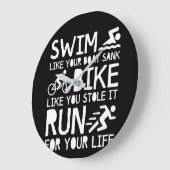 Triathlon Swim Bike Lauf für Ihr Leben Große Wanduhr (Winkel)