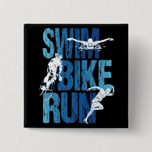 Triathlon - Swim Bike Run Button (Vorderseite)