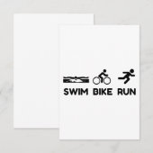 Triathlon Swim Bike Run Dankeskarte (Vorne/Hinten)