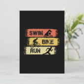 Triathlon - Swim Bike Run Einladung (Stehend Vorderseite)