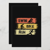 Triathlon - Swim Bike Run Einladung (Vorne/Hinten)