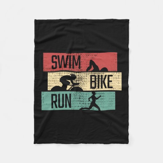Triathlon - Swim Bike Run Fleecedecke (Vorderseite)