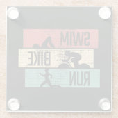 Triathlon - Swim Bike Run Glasuntersetzer (Rückseite)