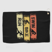 Triathlon - Swim Bike Run Golfhandtuch (Horizontal)