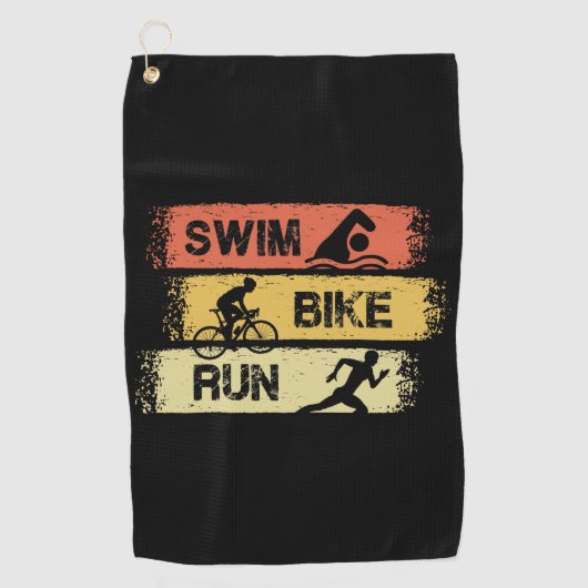 Triathlon - Swim Bike Run Golfhandtuch (Vorderseite)