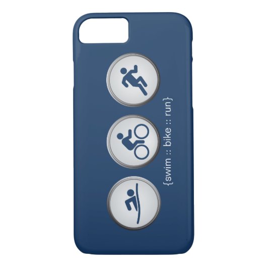 Triathlon Swim-Bike-Run iPhone 7 Gehäuse (Marine) Case-Mate iPhone Hülle (Rückseite)