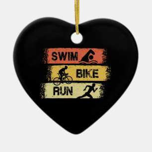 Triathlon - Swim Bike Run Keramik Ornament
